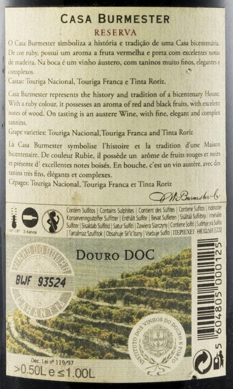2005 Burmester Reserva tinto