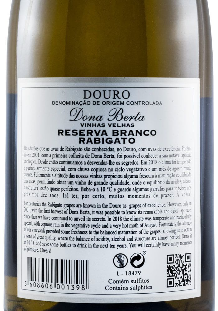 2018 Dona Berta Rabigato Vinhas Velhas white