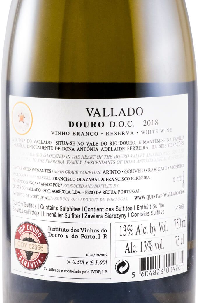 2018 Vallado Reserva branco