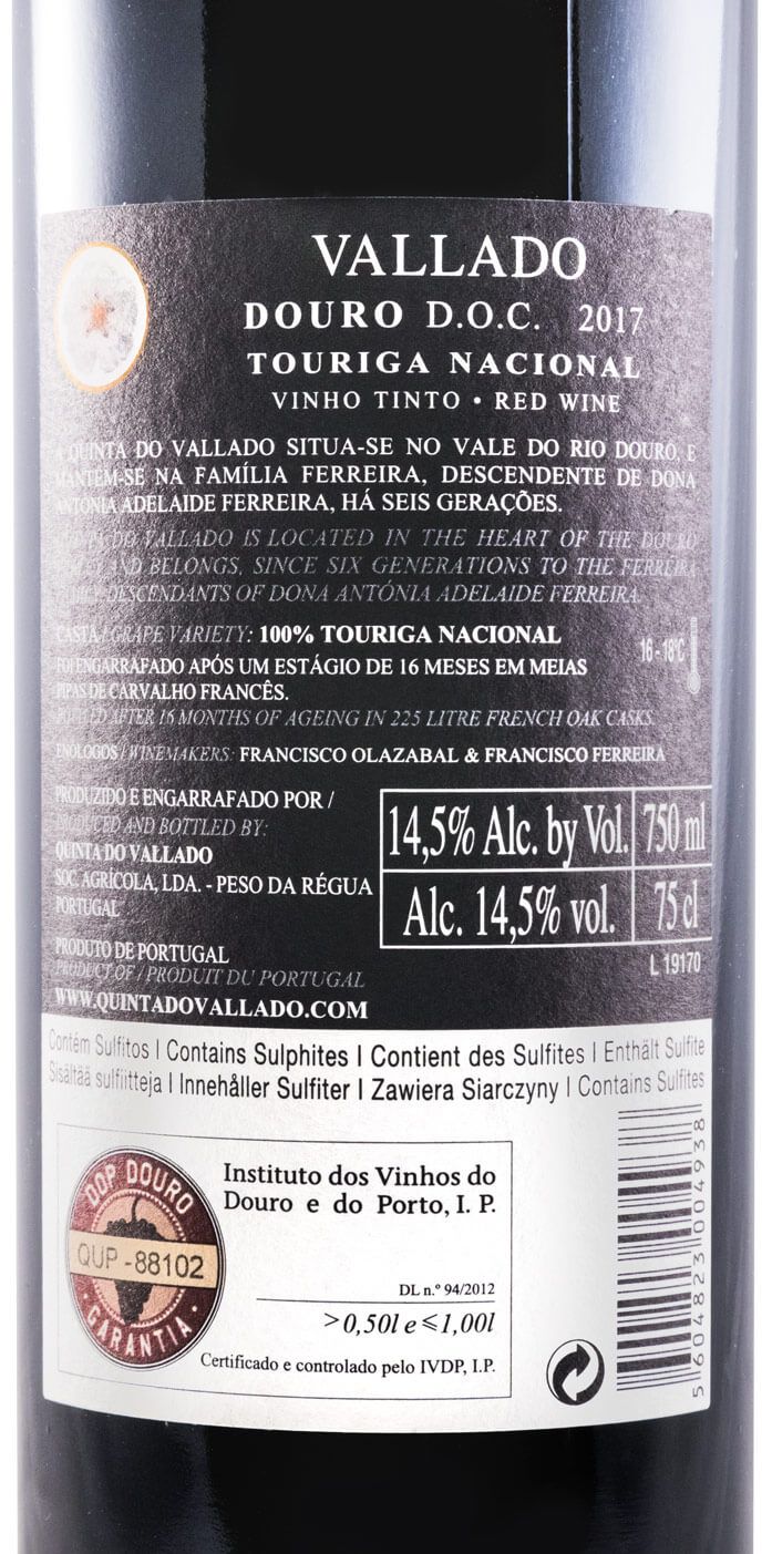 2017 Vallado Touriga Nacional tinto