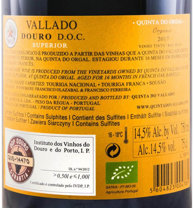 2017 Vallado Quinta do Orgal Douro Superior organic red