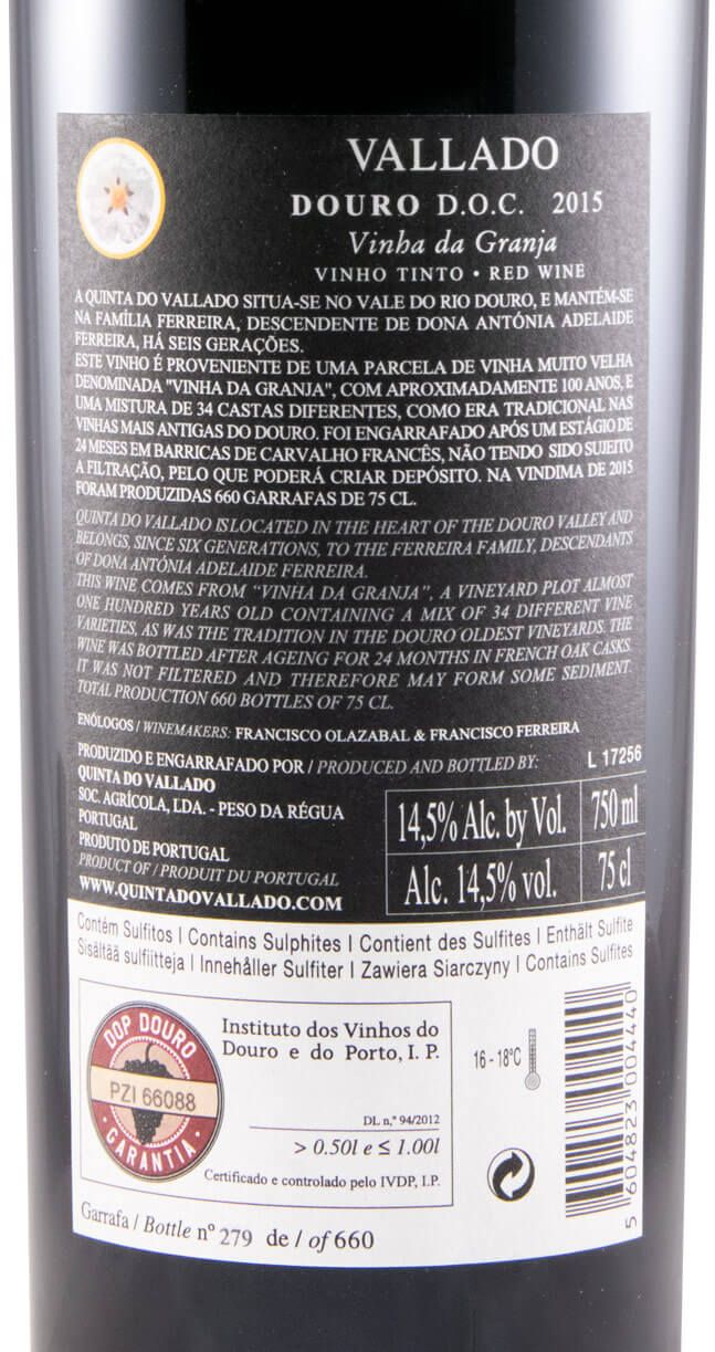 2015 Vallado Vinha da Granja red