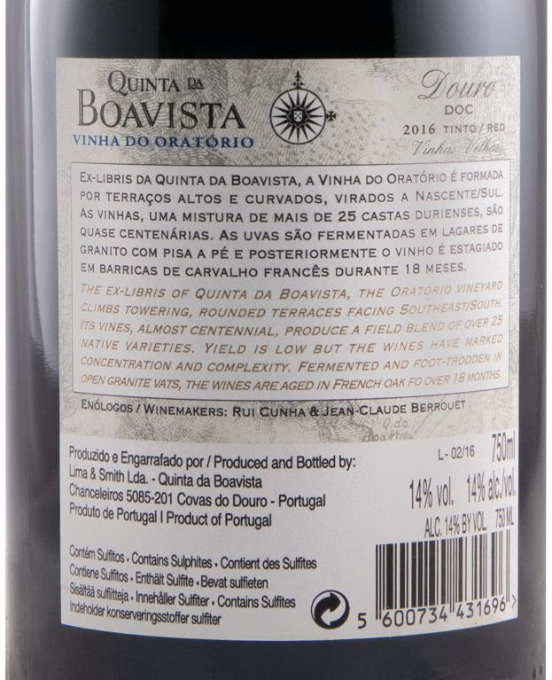 2016 Quinta da Boavista Vinha do Oratório Vinhas Velhas red