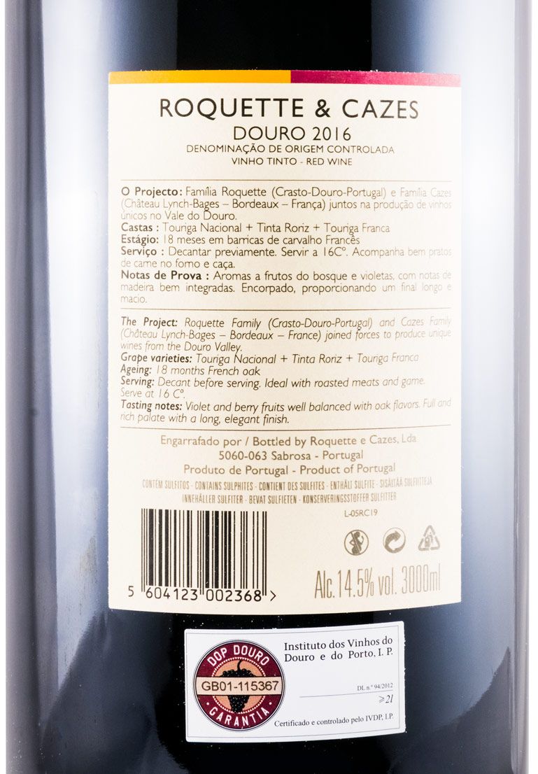 2016 Roquette & Cazes red 3L