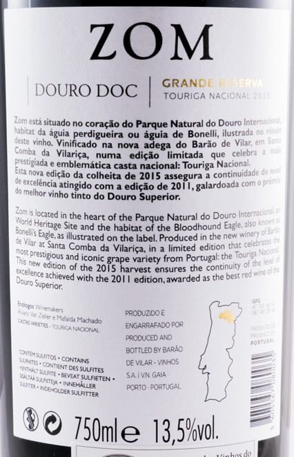2015 Zom Grande Reserva Touriga Nacional tinto
