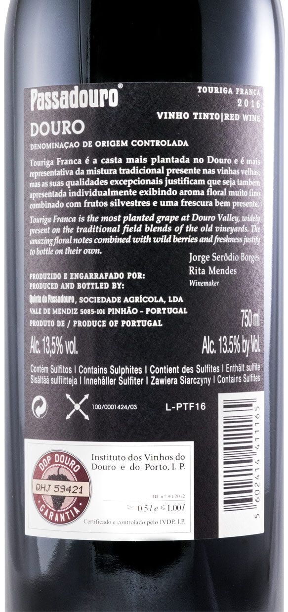 2016 Quinta do Passadouro Touriga Franca red