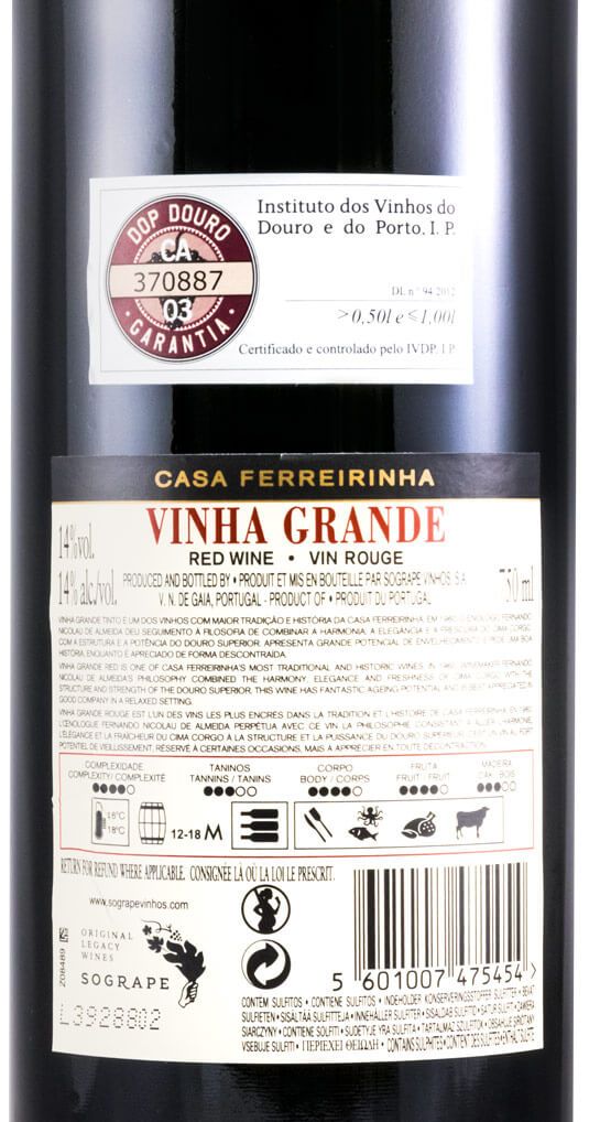 2017 Casa Ferreirinha Vinha Grande red