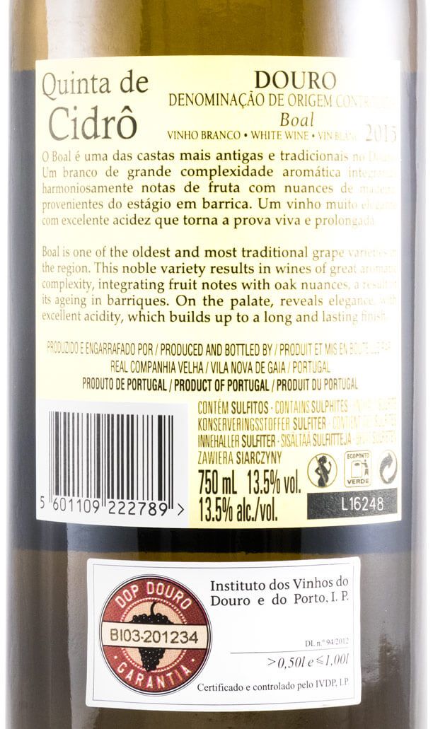 2015 Quinta de Cidrô Boal white