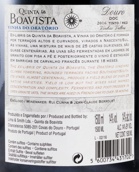 2016 Quinta da Boavista Vinha do Oratório Vinhas Velhas red 1.5L