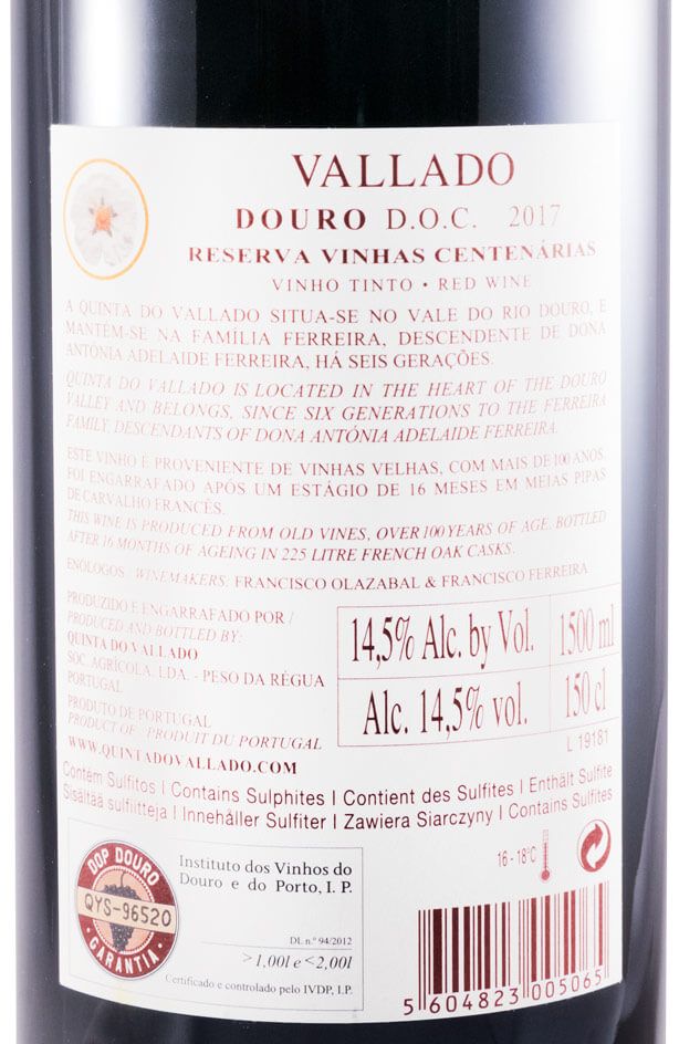 2017 Vallado Reserva tinto 1,5L