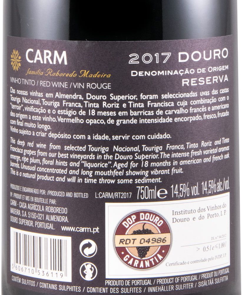 2017 CARM Reserva tinto