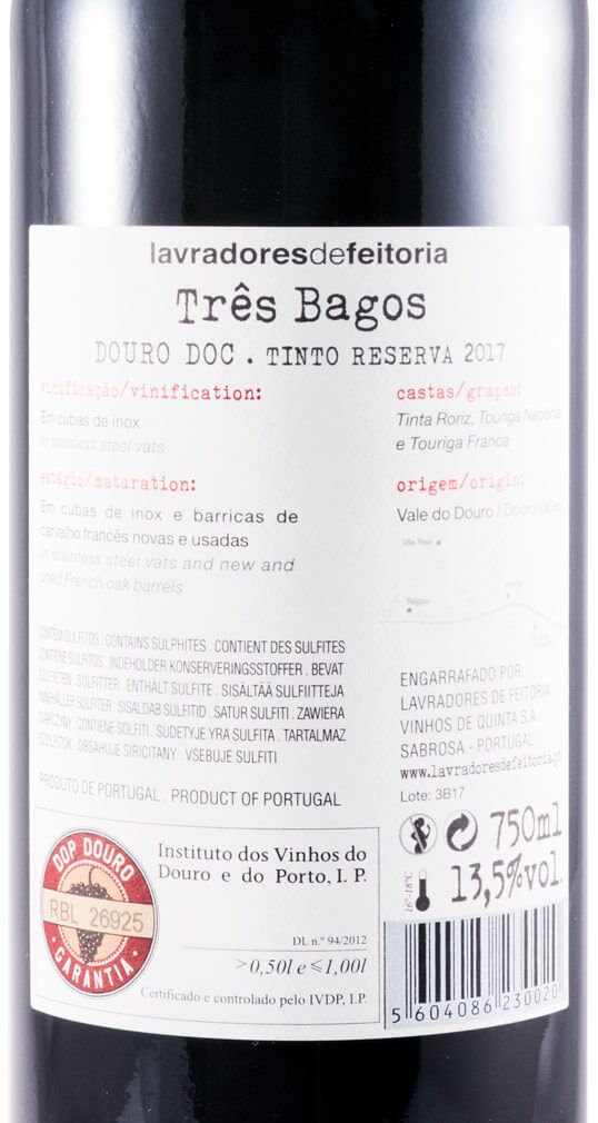 2017 Lavradores de Feitoria Três Bagos Reserva tinto