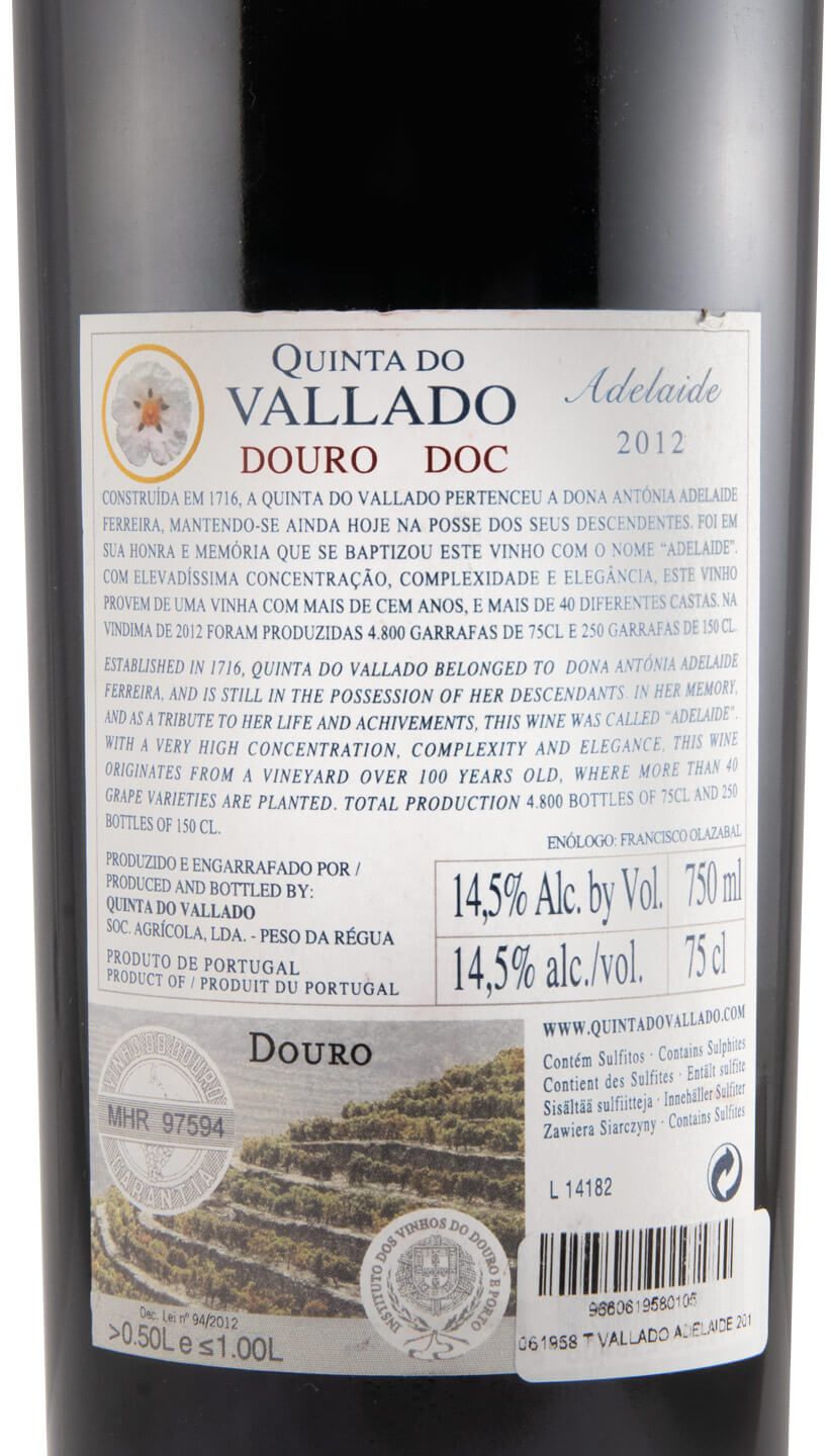 2012 Vallado Adelaide red