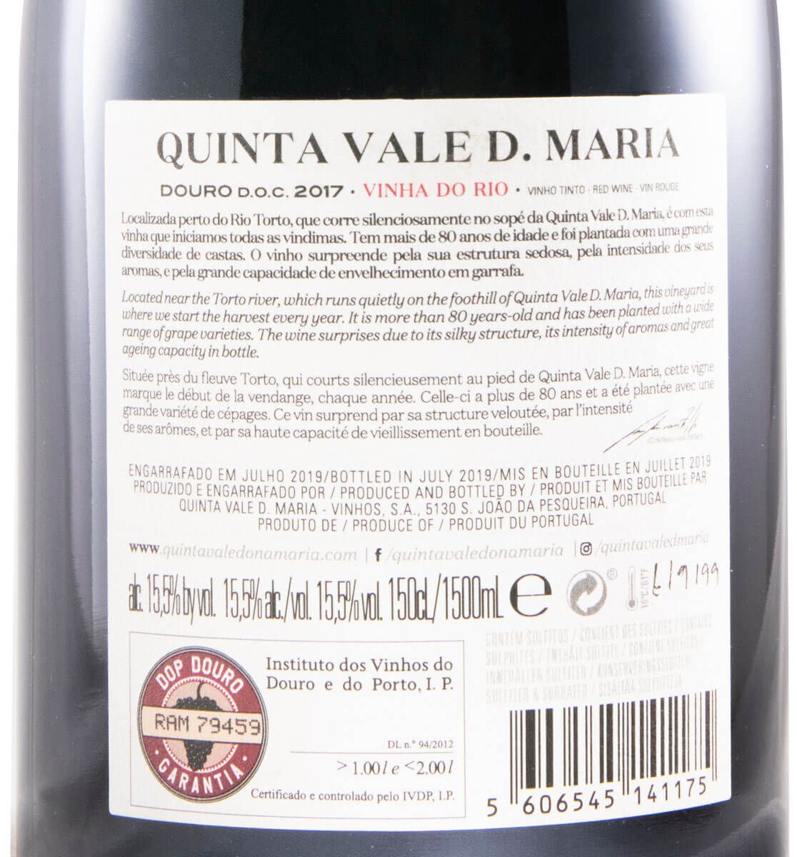 2017 Quinta Vale D. Maria Vinha do Rio tinto 1,5L