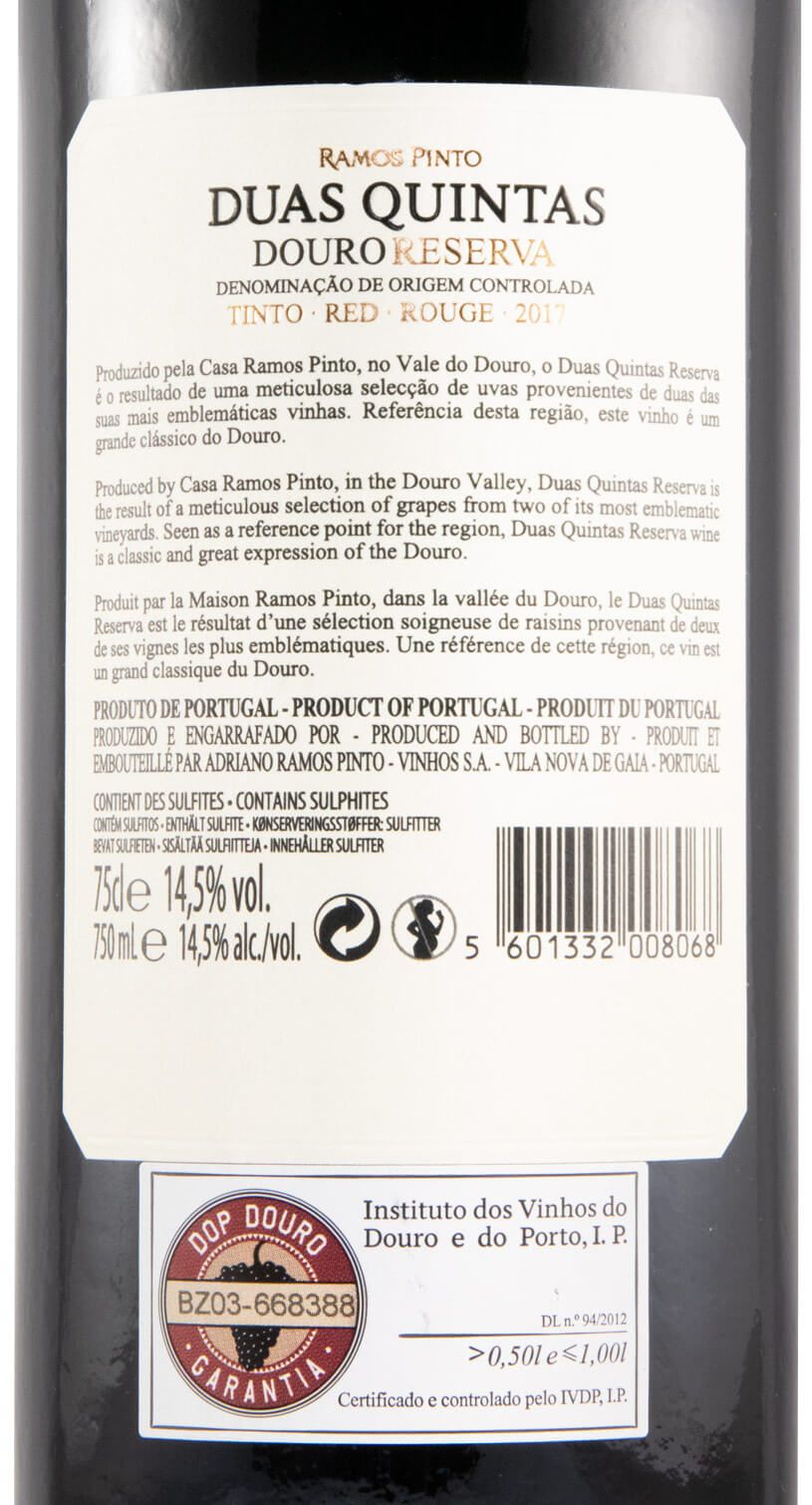 2017 Duas Quintas Reserva tinto