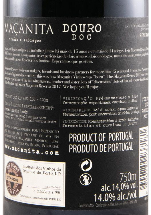 2017 Maçanita Reserva red