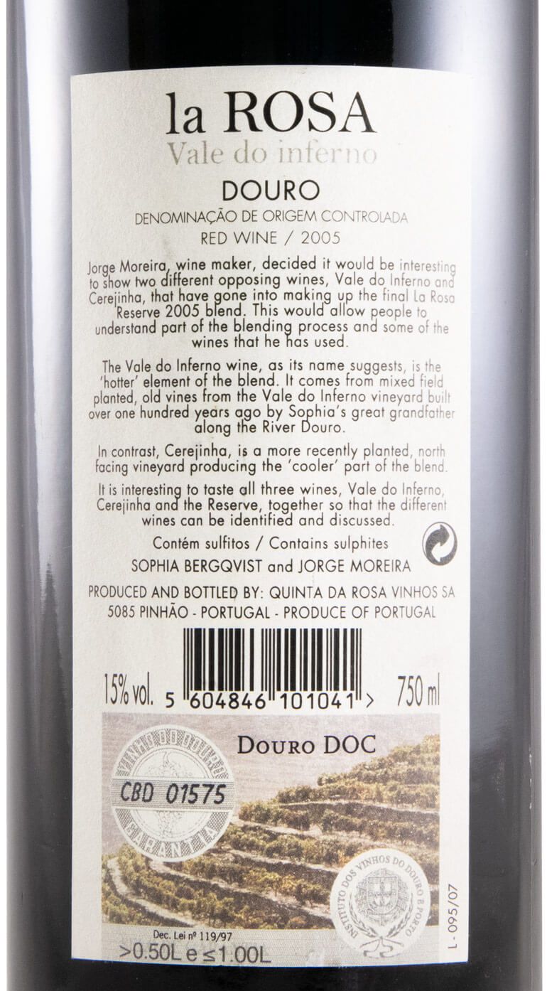 2005 Quinta de La Rosa Vale do Inferno tinto
