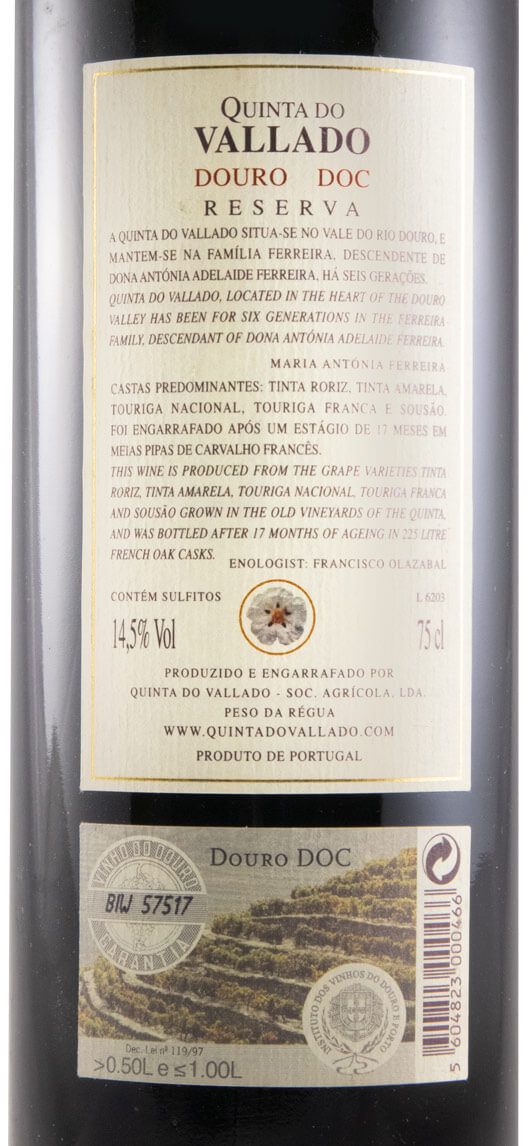 2004 Vallado Reserva tinto