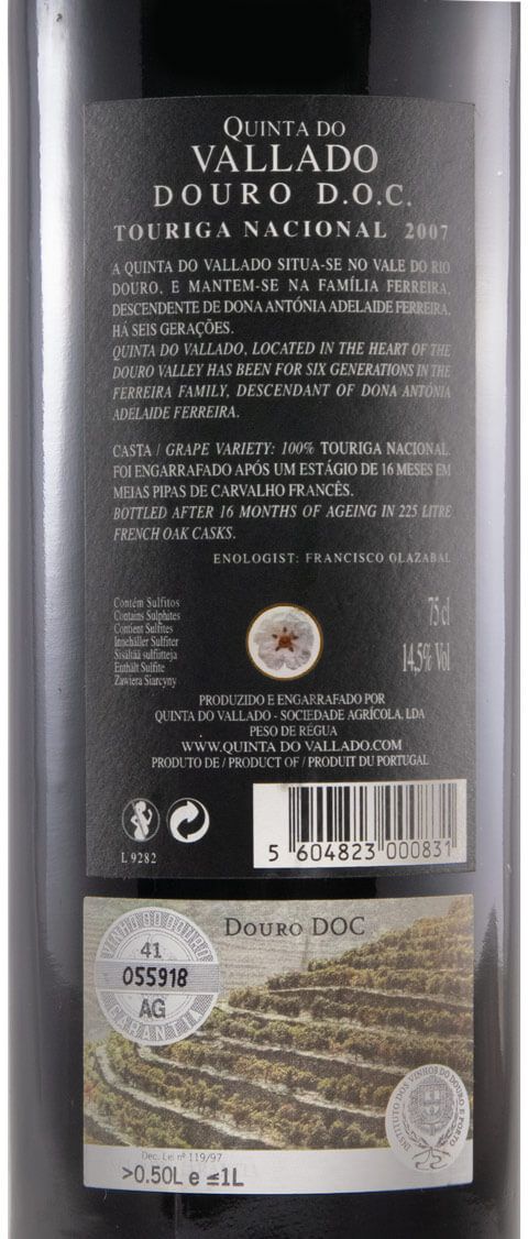 2007 Vallado Touriga Nacional tinto