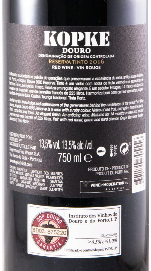 2016 Kopke Reserva tinto