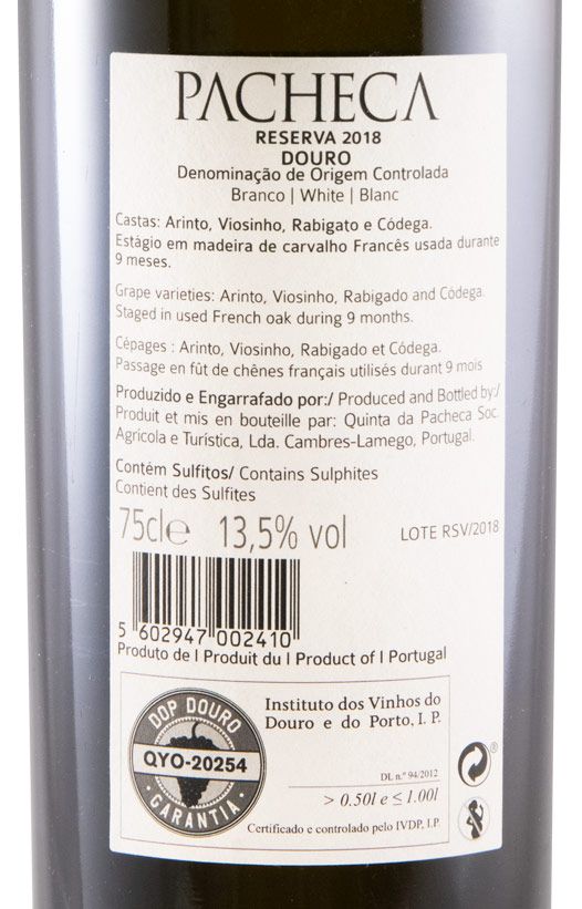 2018 Pacheca Reserva white