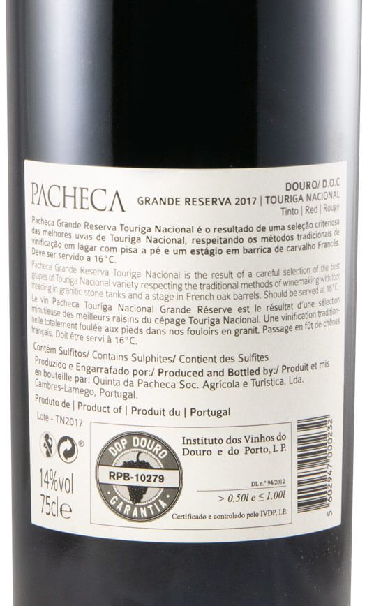 2017 Quinta da Pacheca Grande Reserva Touriga Nacional tinto