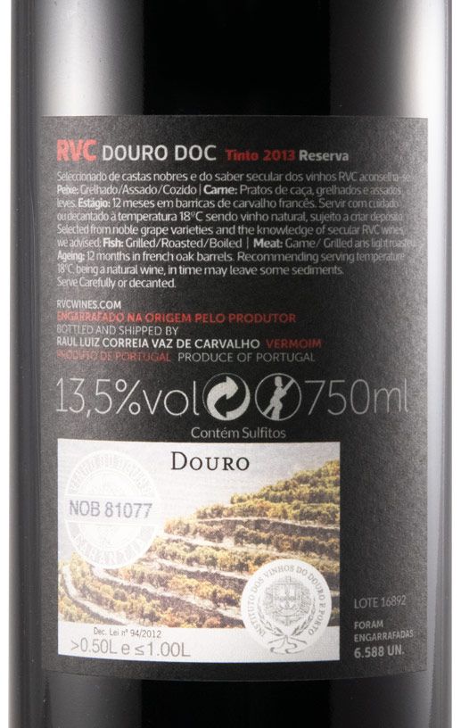 2013 Vaz de Carvalho Reserva red