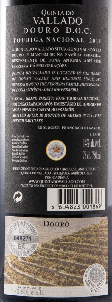 2011 Vallado Touriga Nacional tinto