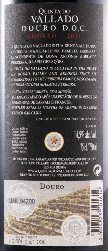 2011 Vallado Sousão tinto