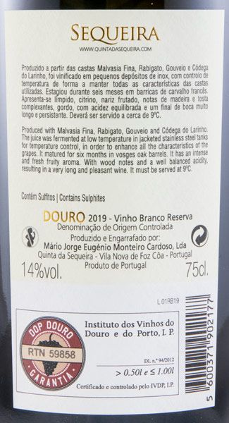 2019 Quinta da Sequeira Reserva branco