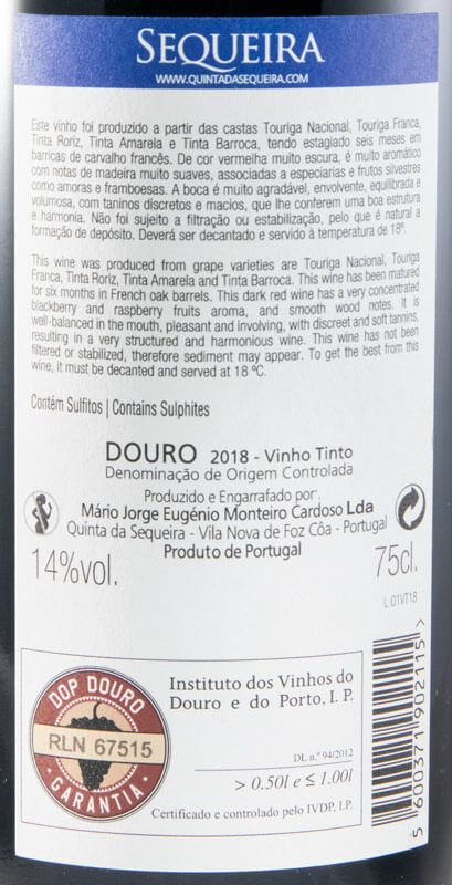 2018 Quinta da Sequeira red