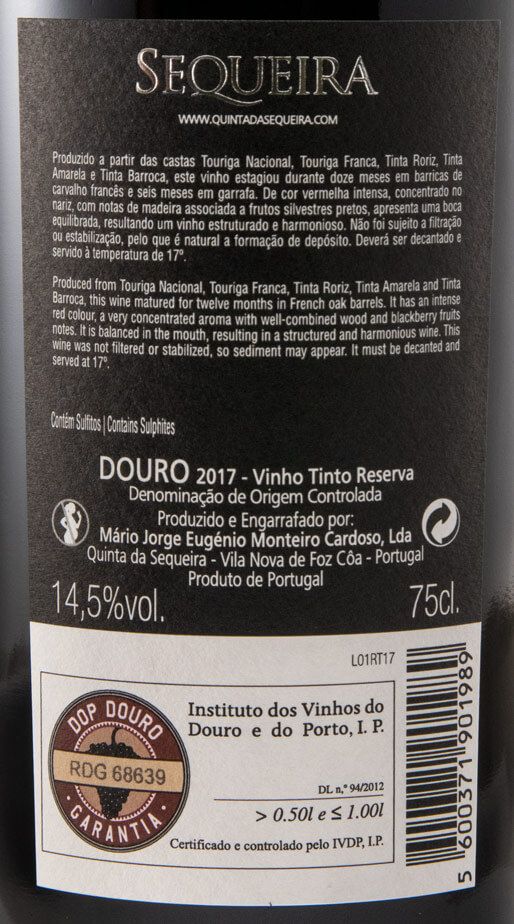 2017 Quinta da Sequeira Reserva red