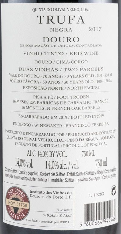 2017 Quinta do Olival Velho Trufa Negra red