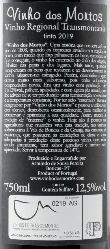 2019 Vinho dos Mortos red