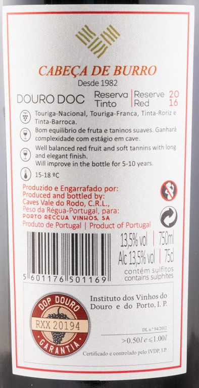 2016 Cabeça de Burro Reserva tinto