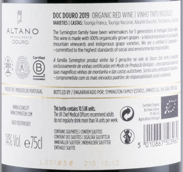 2019 Altano biológico tinto
