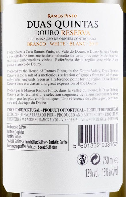 2019 Duas Quintas Reserva branco