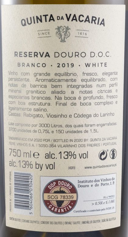 2019 Quinta da Vacaria Reserva white