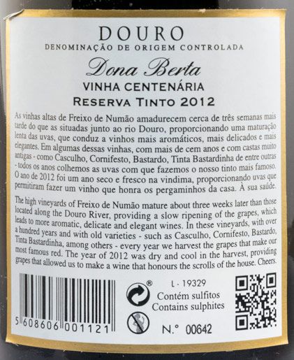 2012 Dona Berta Vinha Centenária tinto