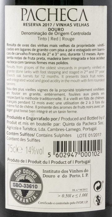 2017 Pacheca Vinhas Velhas Reserva tinto