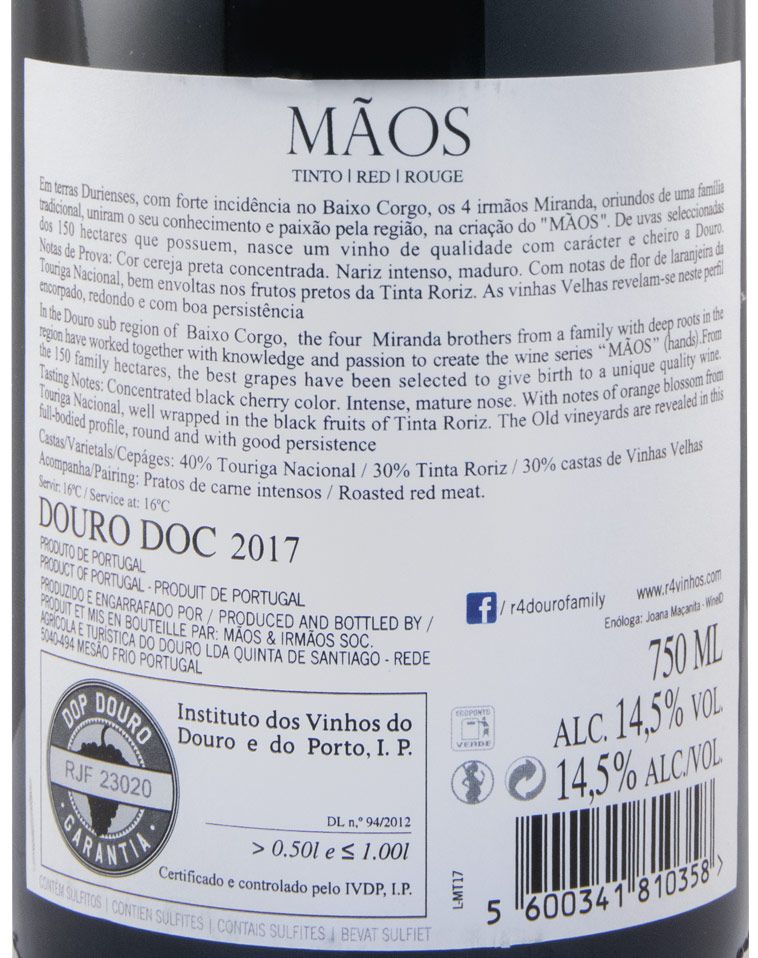 2017 Mãos tinto