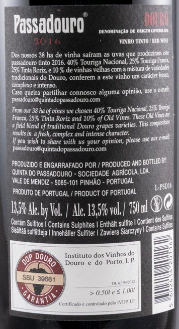 2016 Quinta do Passadouro red