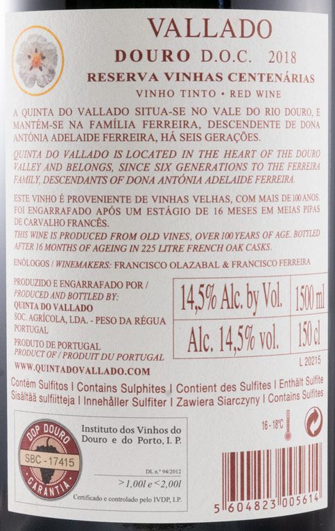 2018 Vallado Reserva red 1.5L