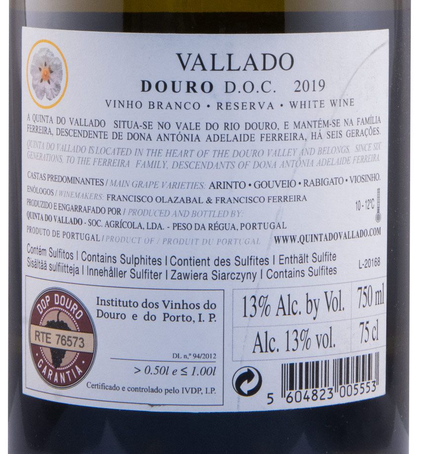 2019 Vallado Reserva white
