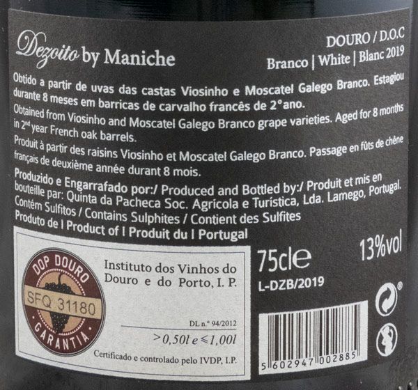 2019 Quinta da Pacheca Dezoito by Maniche white