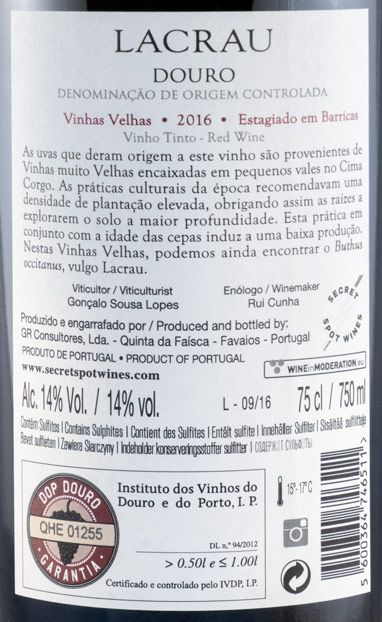2016 Lacrau Vinhas Velhas red