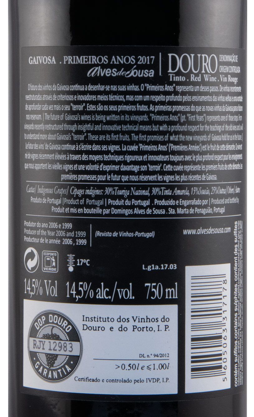 2017 Gaivosa Primeiros Anos tinto