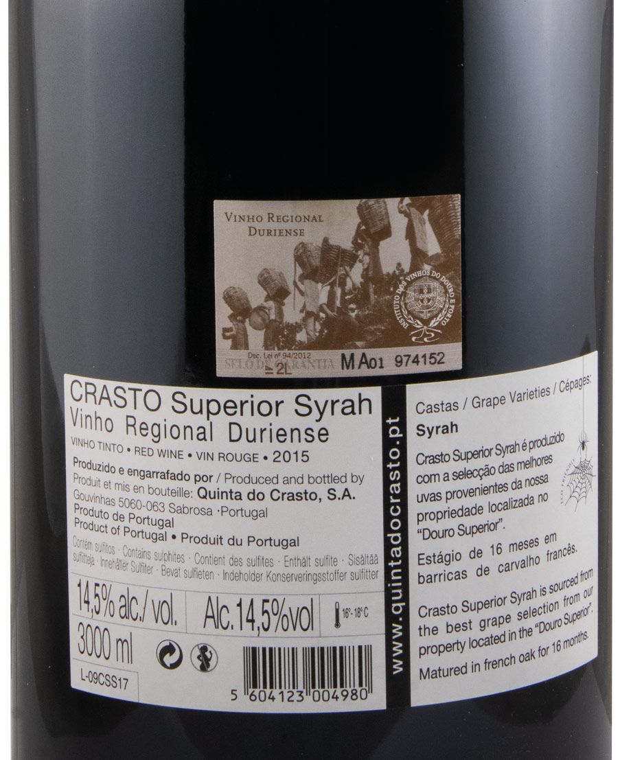 2015 Crasto Superior Syrah tinto 3L