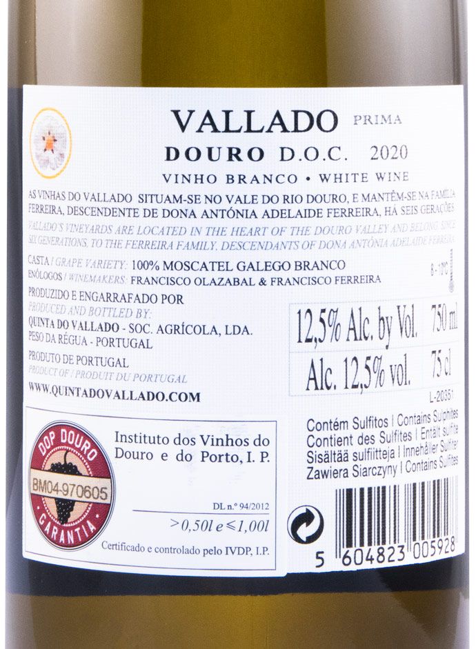 2020 Vallado Prima Moscatel Galego white