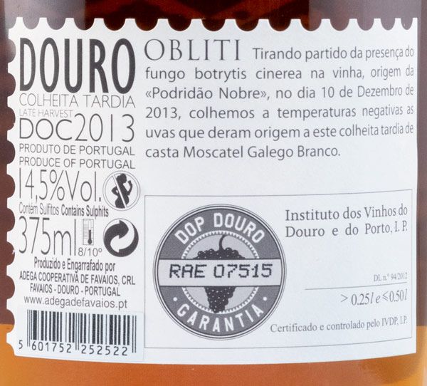 2013 Obliti Late Harvest white 37.5cl